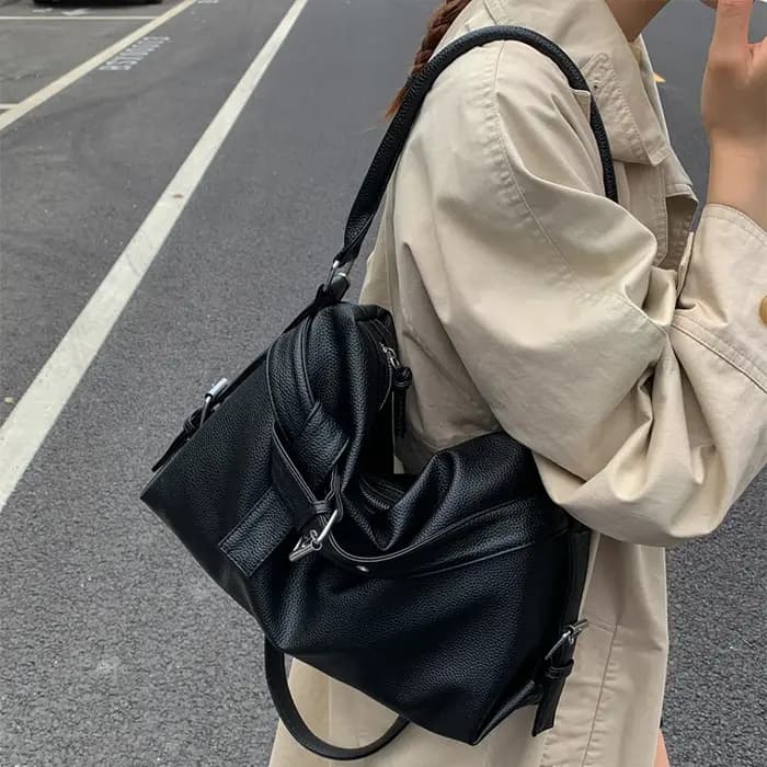Sac fourre-tout en cuir souple de grande capacité