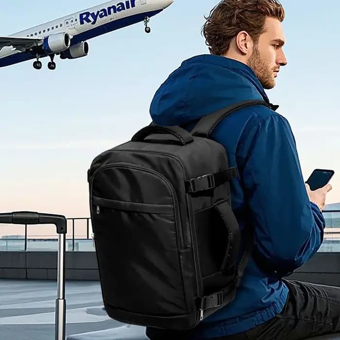Hommes 15.6 pouces pochette d'ordinateur cabine avion voyage sac à dos 40x20x25