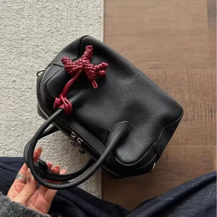 Sac bowling jaune texturé litchi Printemps-Été 2026