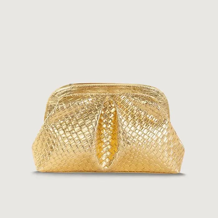 Sac à Texture tissée dorée de haute qualité