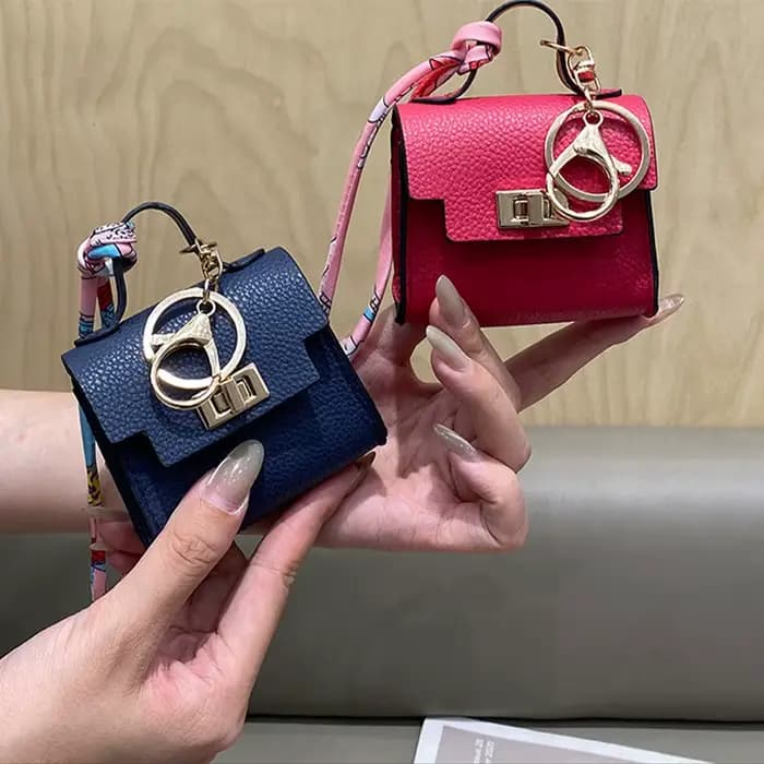 Mini sac carré en cuir