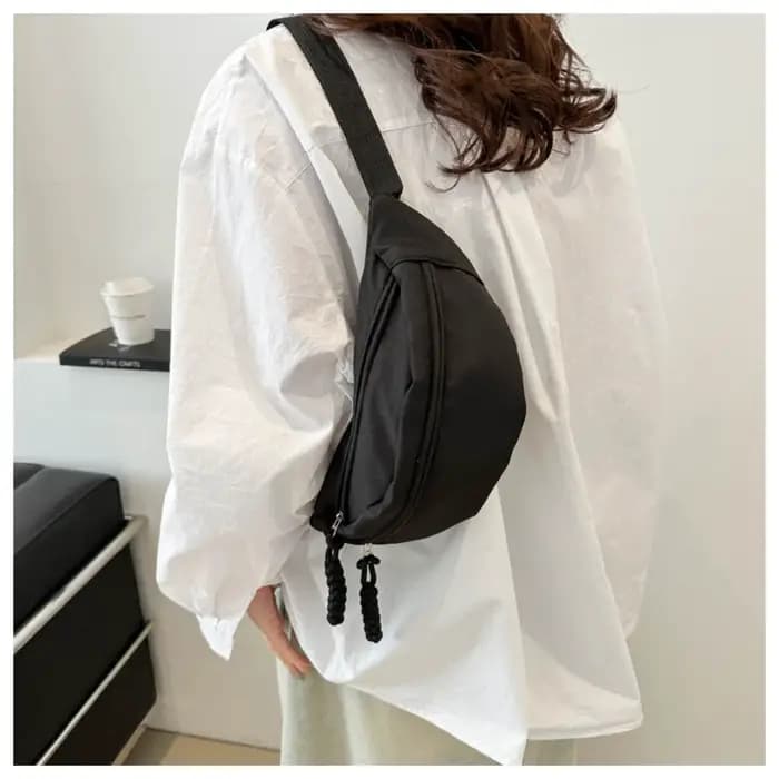 Sac de taille en toile demi-lune pour femme