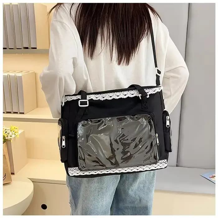 Sacs à bandoulière transparents japonais Kawaii Itabag de grande capacité pour filles, sacs à bandou
