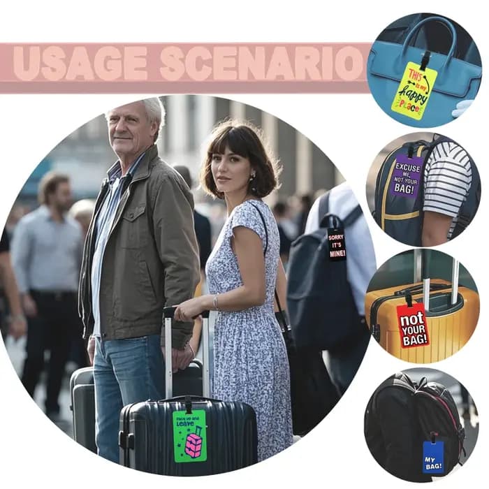 Étiquette de bagage en PVC pour sac de voyage