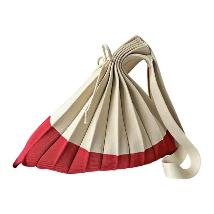 Sac de courses pliable réutilisable, sac fourre-tout accordéon, sac à bandoulière plissé color block