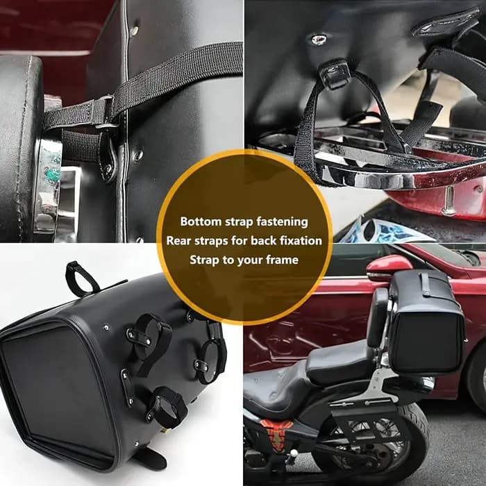 Sac de siège arrière noir universel pour moto