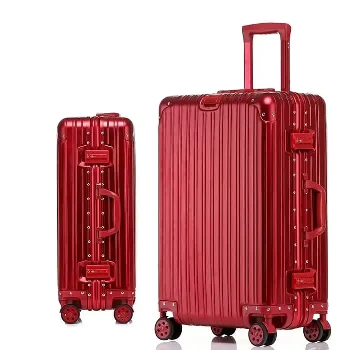 Valise de voyage en alliage d'aluminium et de magnésium 100%, bagage roulant de haute qualité, chari