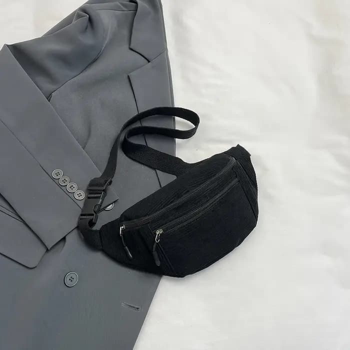 Sacs de ceinture décontractés en velours côtelé pour hommes et femmes