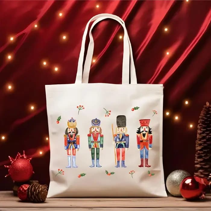 Sac fourre-tout en toile casse-noisette de noël