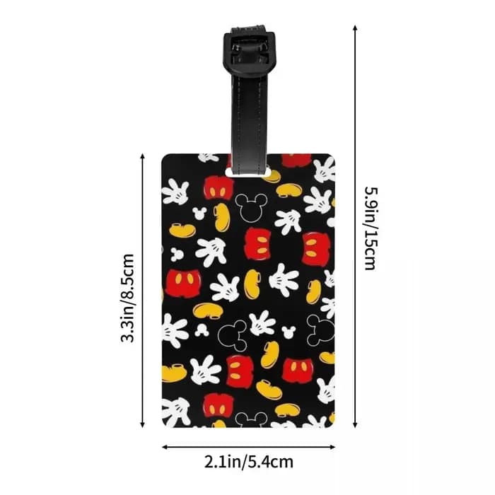 Étiquette de bagage personnalisée M-Mouse pour valises, étiquettes de bagage tendance, dessins animés, anime, avec protection de la vie privée et porte-carte d'identité