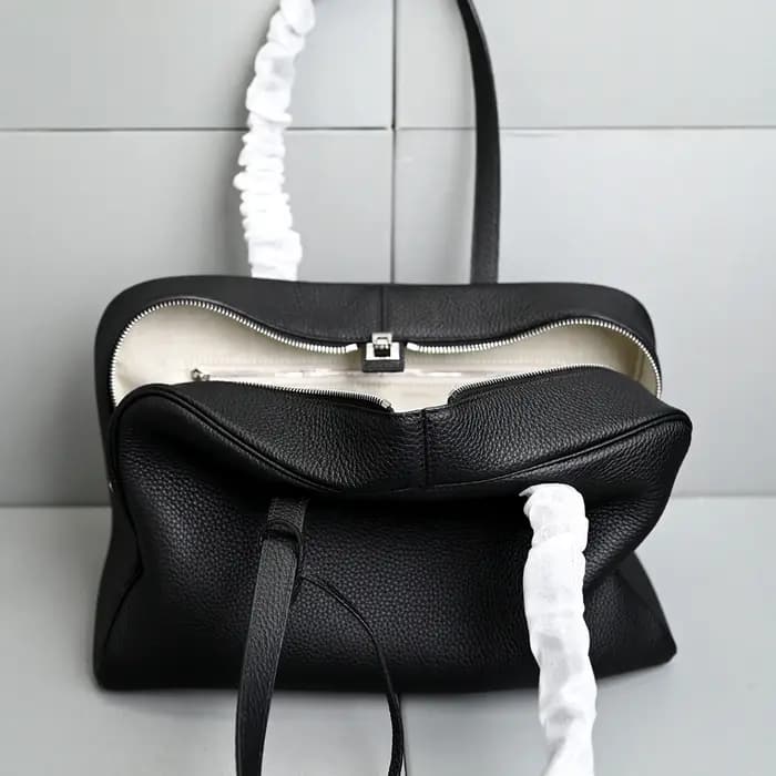 Sac bowling en cuir véritable pour femme