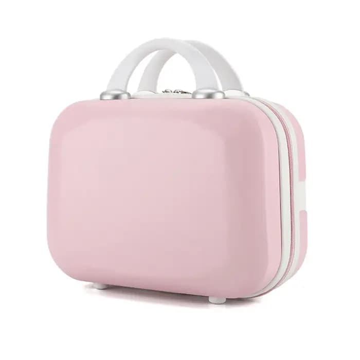 Sac à cosmétiques rose/bleu/violet/kaki de 14 pouces, petite valise de voyage pour femmes, matériau