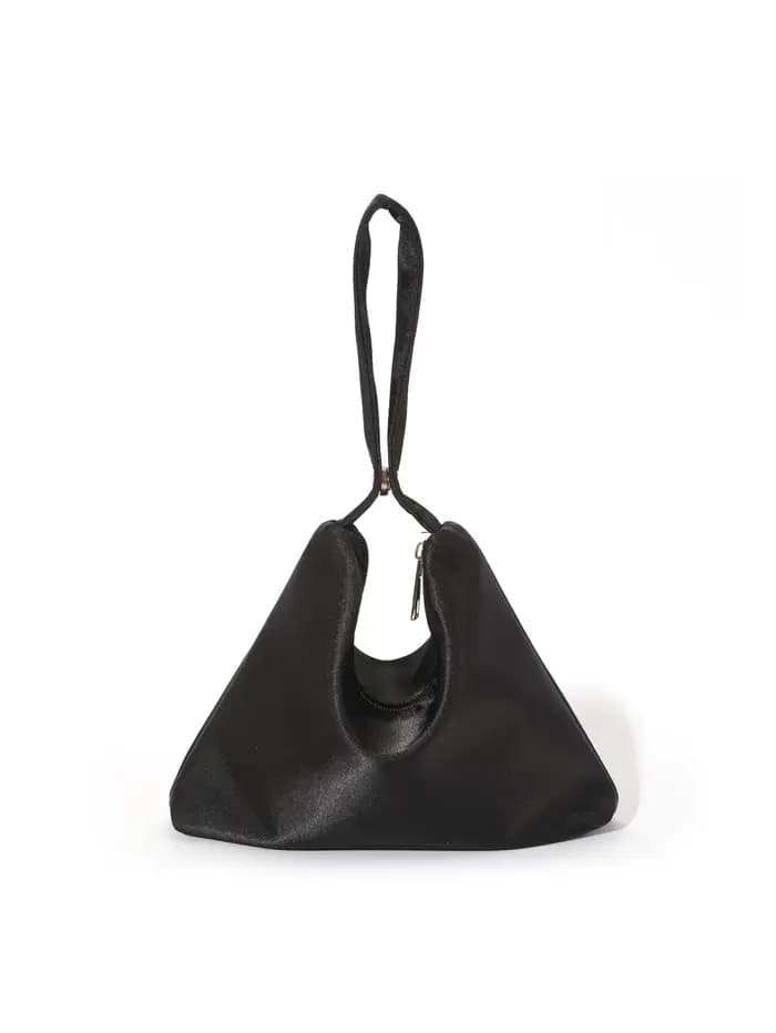 Classique Simple pur Triangle fourre-tout sacs rétro mode Champagne or noir Satin petits sacs à main