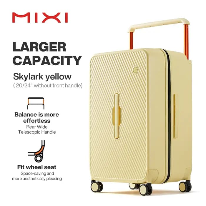 Valise trolley Mixi grande capacité 26 pouces rigide à roulettes avec poignée large pour bagages de voyage