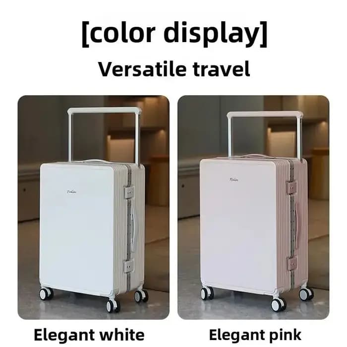 Nouvelle valise de voyage haut de gamme 2026 à poignée télescopique large, avec cadre en aluminium,