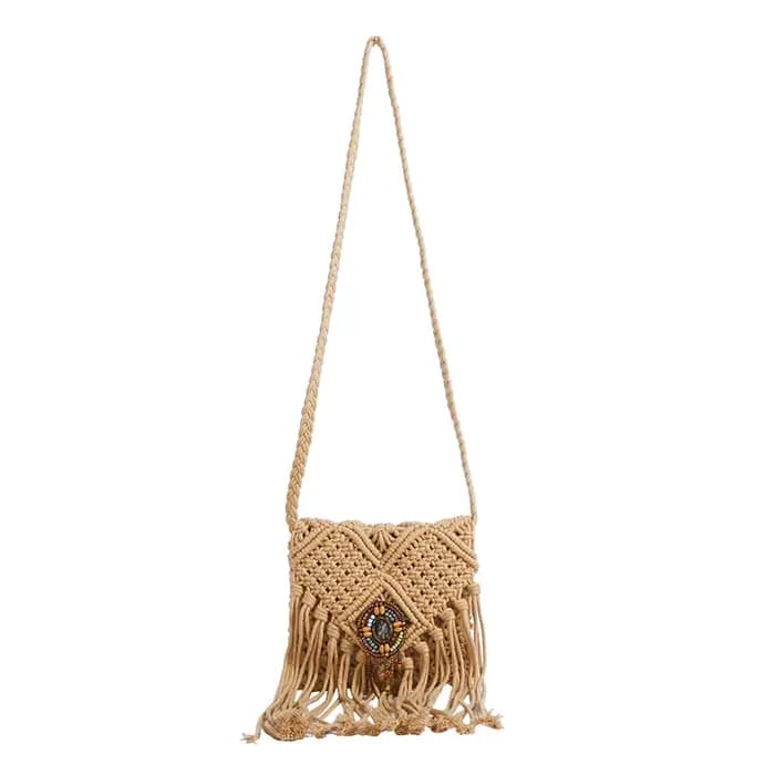 Nouveau sac bandoulière bohème en macramé pour femme