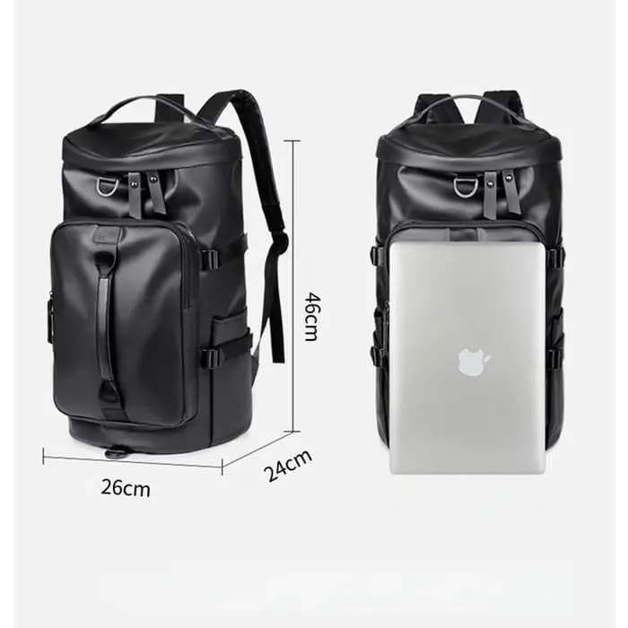 Sac à dos de sport et de voyage polyvalent en cuir PU pour hommes et femmes