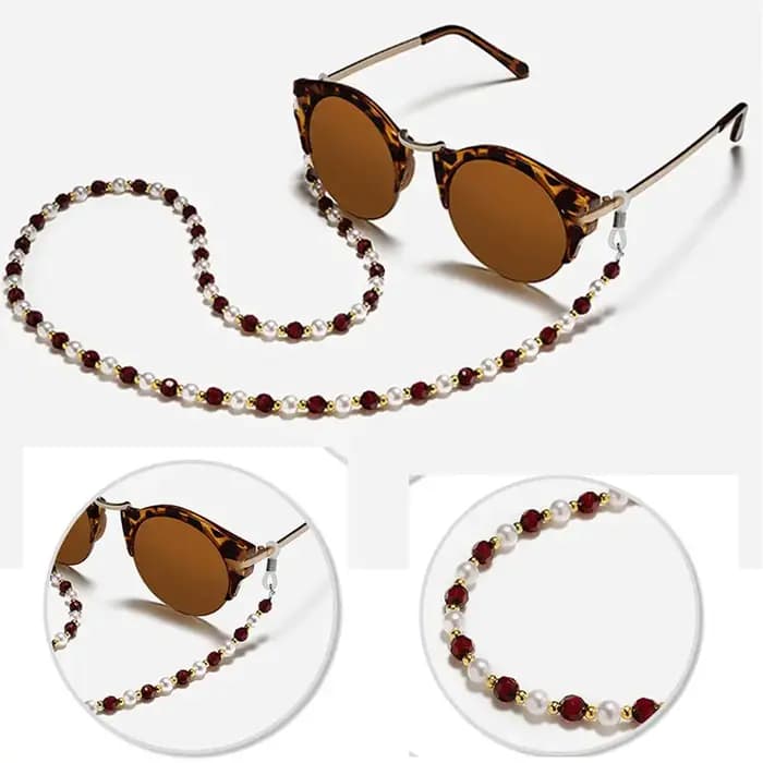 Mode perles de cristal lunettes collier