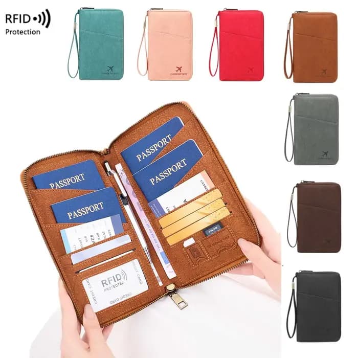 Sac de passeport multifonctionnel bloquant RFID