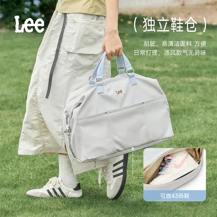 Sac de voyage rose grande capacité LEE pour femme avec compartiment à chaussures