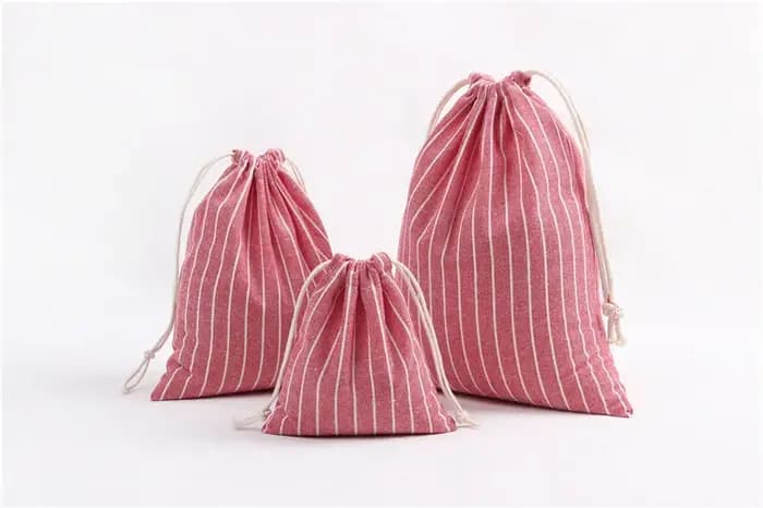 Sac à cosmétiques en coton et lin avec cordon de serrage, sac cadeau, pochette d'emballage de bagage