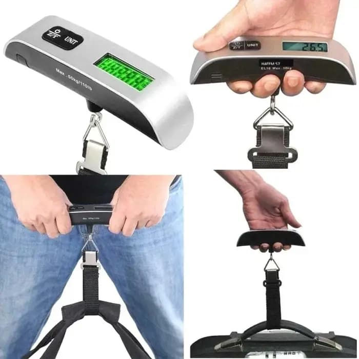 Balance de pesée portable électronique pour bagages avec écran LCD numérique 110 lb/50 kg, idéale pour valises et sacs de voyage