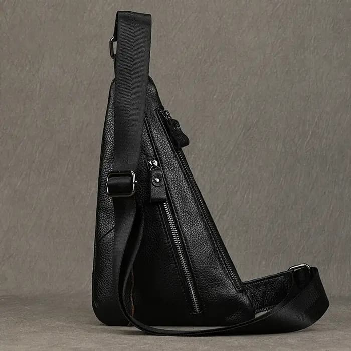 Luufan-Sac de poitrine en cuir véritable pour homme