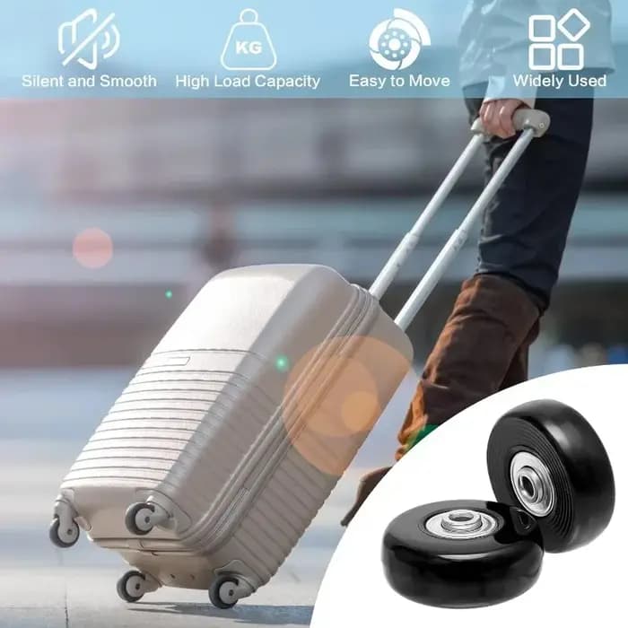 4 roues de remplacement pour valise 50x18mm