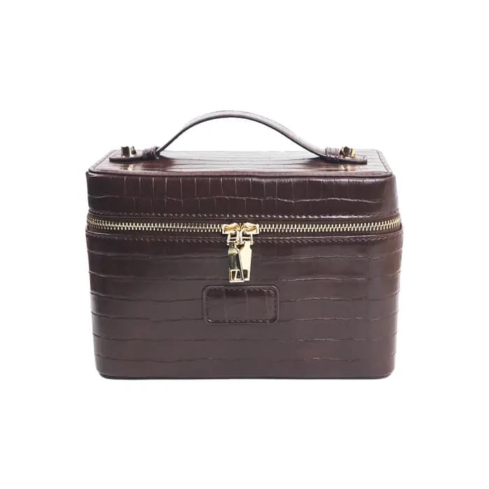 Sac à cosmétiques en cuir pu avec nom personnalisé