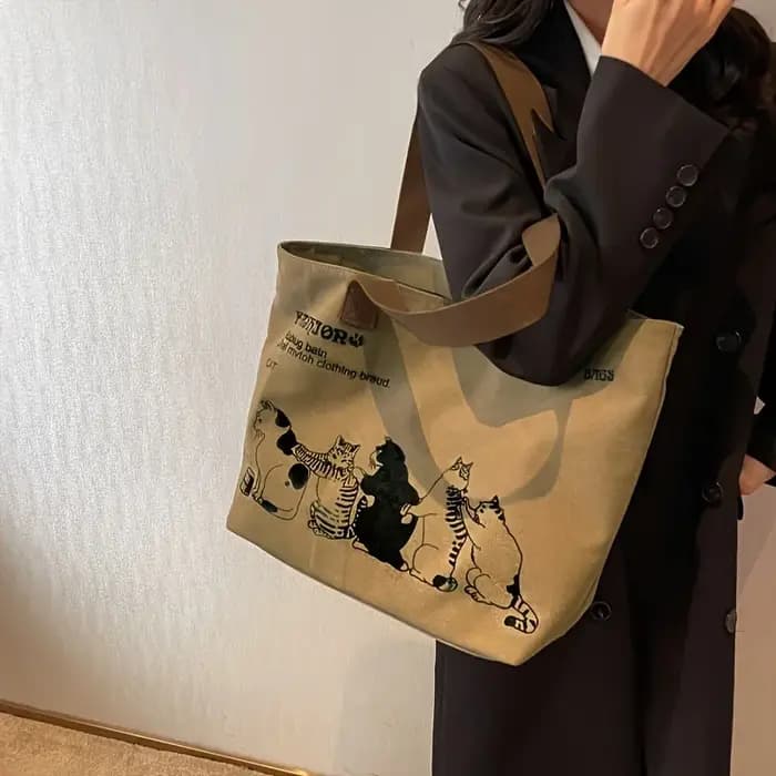 Sac fourre-tout en toile tendance pour femme