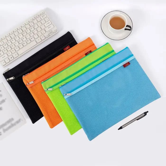 Portefeuille à fermeture éclair pour documents, sac à documents, dossier, stockage de documents, gril Oxford, accessoires d'évaluation universels, A4, 1PC