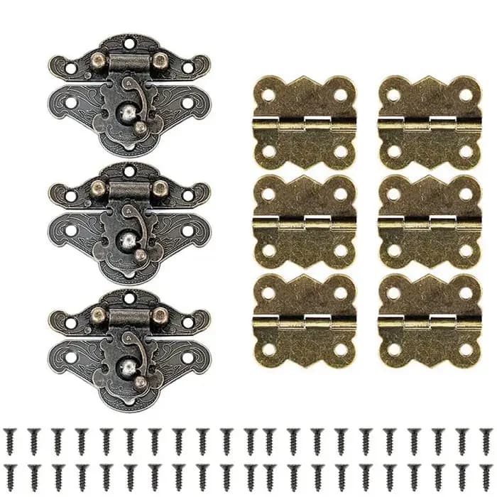 Kit de 9 pièces de quincaillerie vintage en bronze antique pour valises