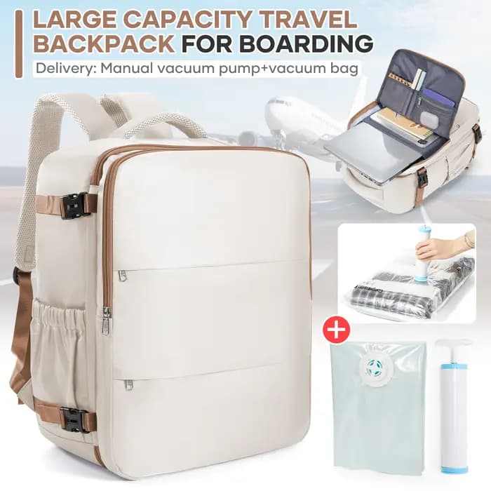 Sac à dos de voyage pour cabine d'avion 40x30x20, sac à dos Ryanair, bagage à main Wizzair, sacs de voyage, sacs sous vide et pompe inclus