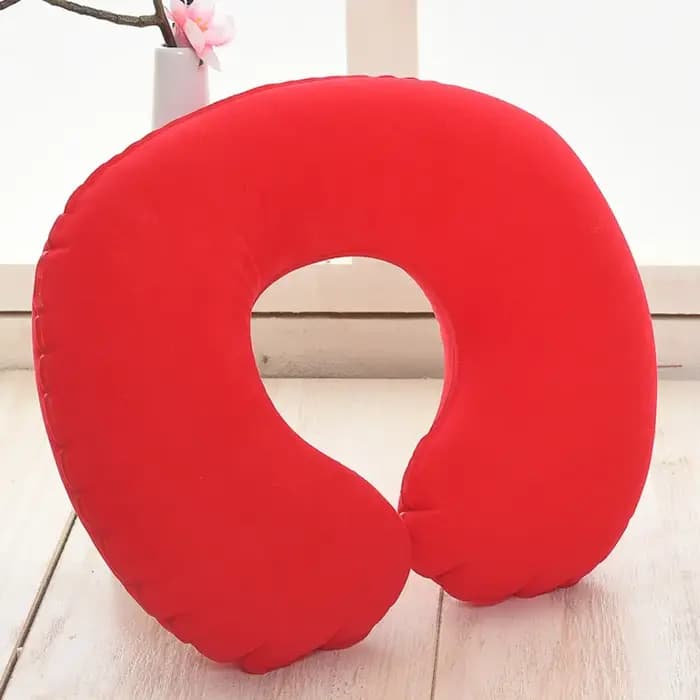 Oreiller gonflable en forme de C, oreiller de cou de voyage, coussin rond Portable, 1 pièce