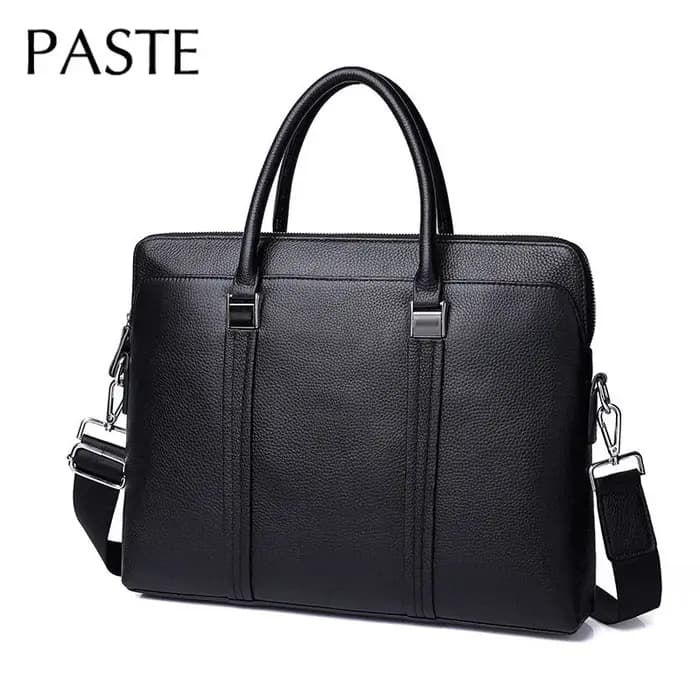 Sac messager en cuir de vachette naturel de grande capacité pour hommes