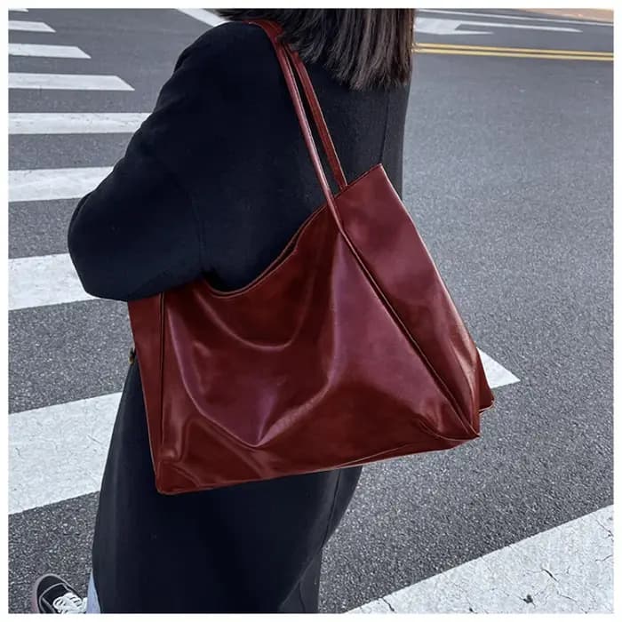 Sac fourre-tout en cuir Pu souple pour femmes