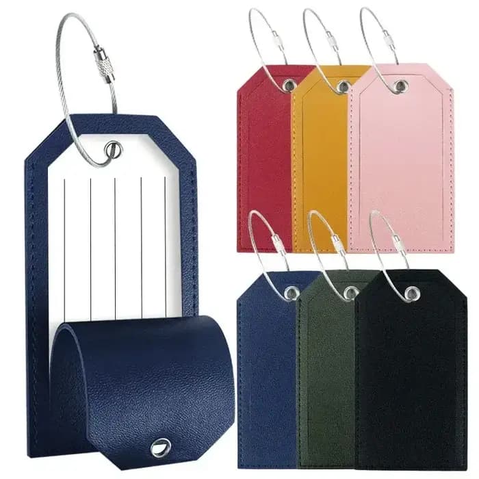 Femmes hommes étiquettes de bagages pour valises accessoires de voyage mode couleur unie en cuir PU