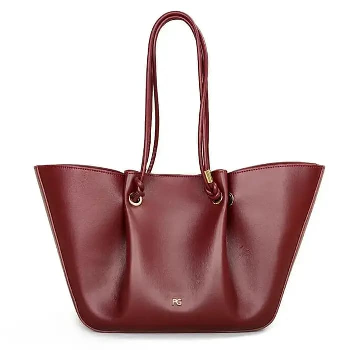 Sac fourre-tout pour femme PG, couleur unie, cuir souple, style extrêmement simple, sensation de dét