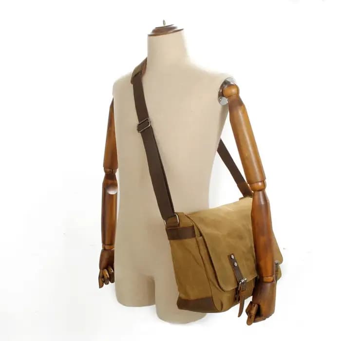 Sac à bandoulière simple pour hommes, sac de voyage en plein air, sac décontracté en toile pour hommes, sac à bandoulière rétro en toile, sac messager