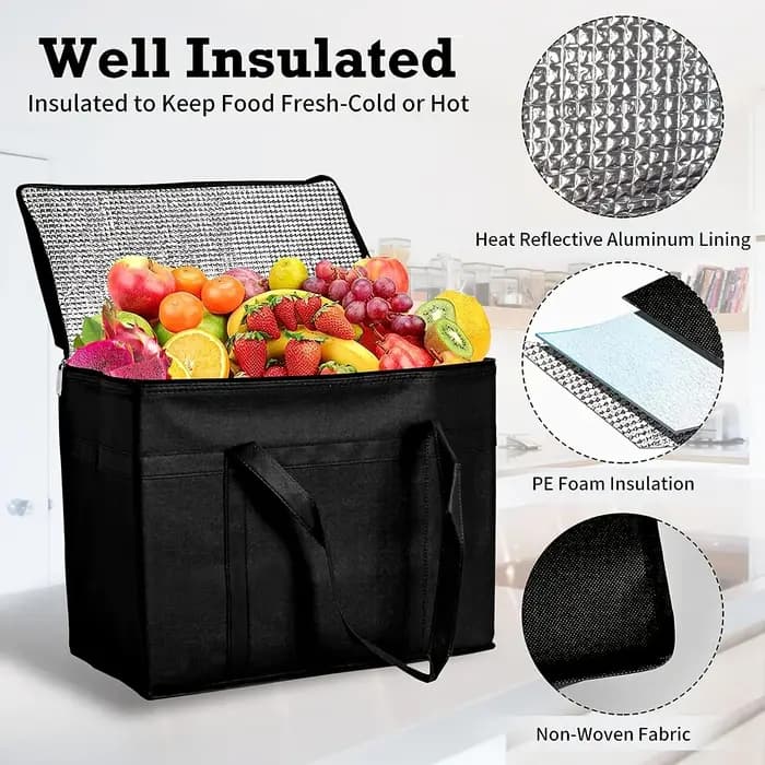 Sac isolé XXL, sac de rangement réutilisable