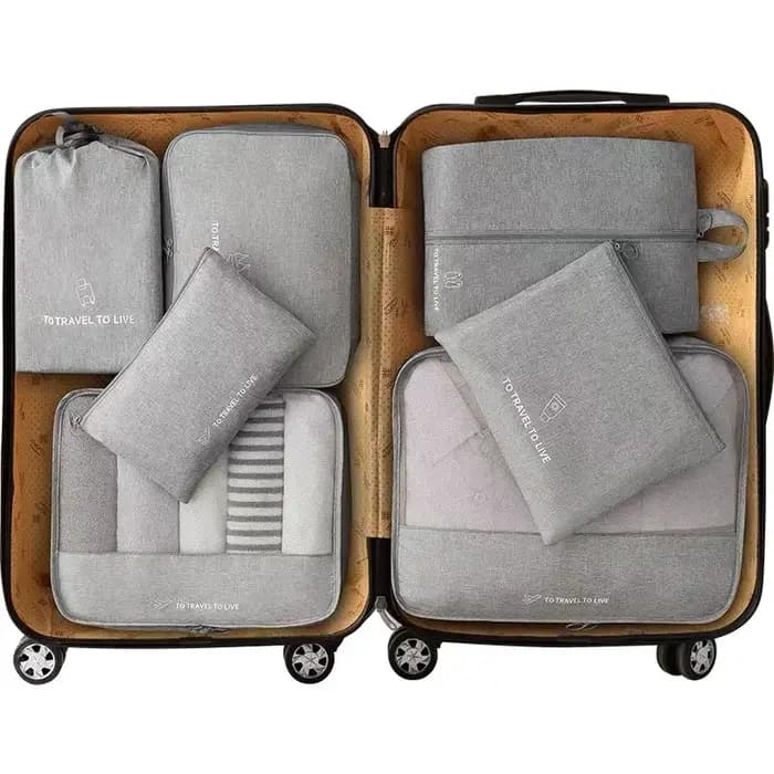 Kit de valise de rangement pour vêtements, ensemble de sac de voyage, sous-vêtements, chaussettes, chaussures, ensembles de bagages, accessoires de voyage, 7 pièces