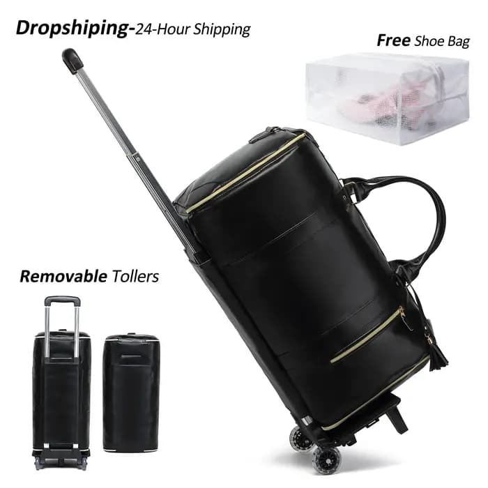 Sac de voyage convertible Luhxe Travel 2.0 avec roulettes, pochette à chaussures et bandoulière amov