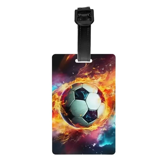 Étiquette de bagage personnalisée Fire & Ice Soccer pour valises, étiquettes de bagages mignonnes, c