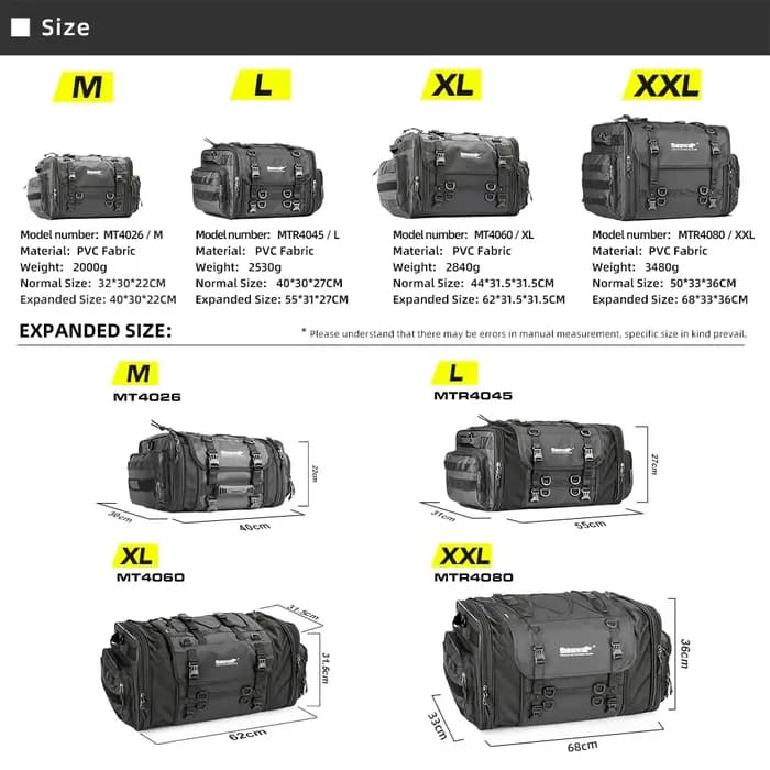 Bal inowalk-Sac à bagages de voyage pour moto