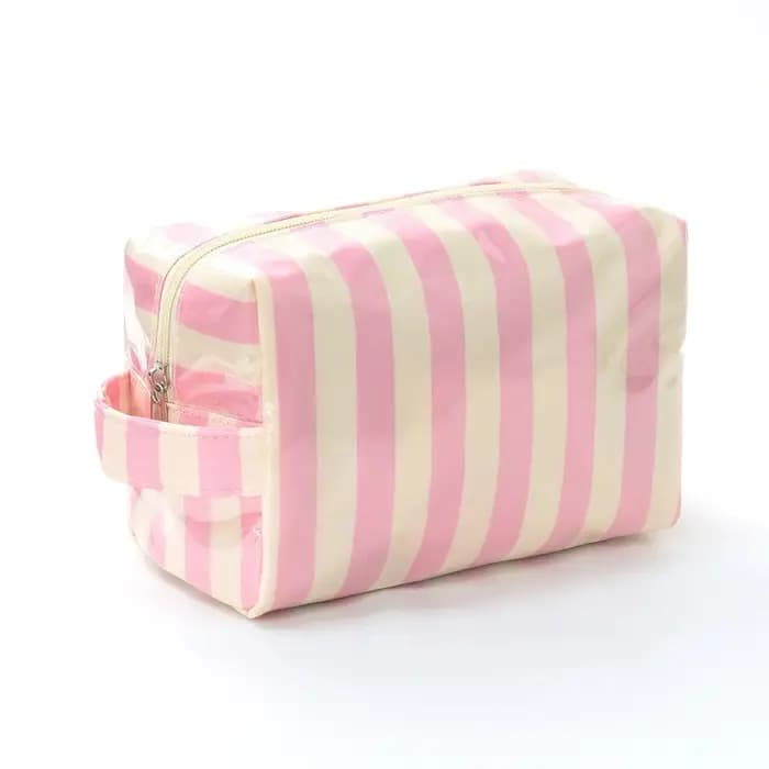 1 trousse de toilette rayée - Sac de rangement pour voyages d'affaires - Portable et décontracté - Idéal comme cadeau pour les vacances et les anniversaires