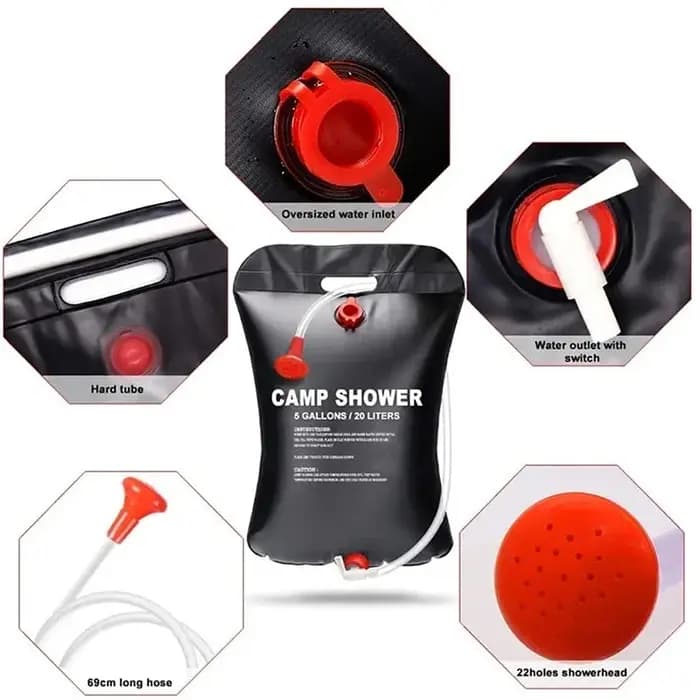 Sac de douche de camping 40L pour l'extérieur