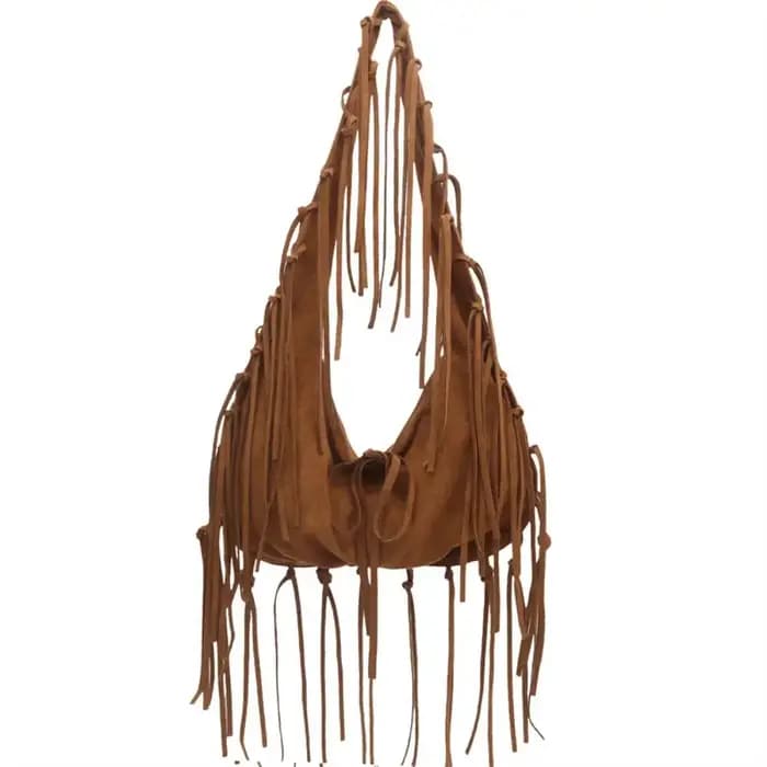 Sac à bandoulière à pompon de Style occidental