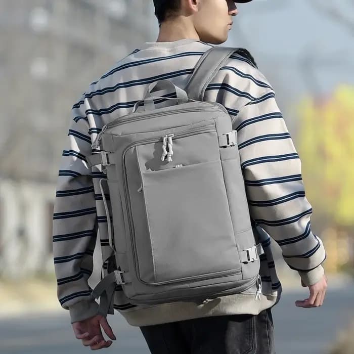 Sac à dos de voyage de style valise grande capacité anti-rayures avec compartiment à chaussures et bretelles réglables