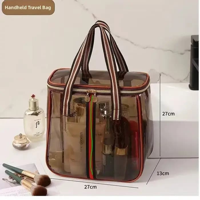 Trousse de Toilette de Voyage Grande Capacité Imperméable Style Rétro, Sac de Plage, Pochette de Maquillage pour Voyages en Plein Air et Vacances à la Plage