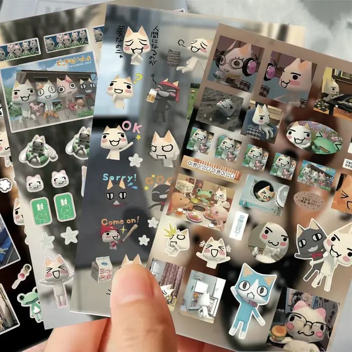 8 autocollants mignons de dessin animé Doro Cat Inoue Toro pour bagages